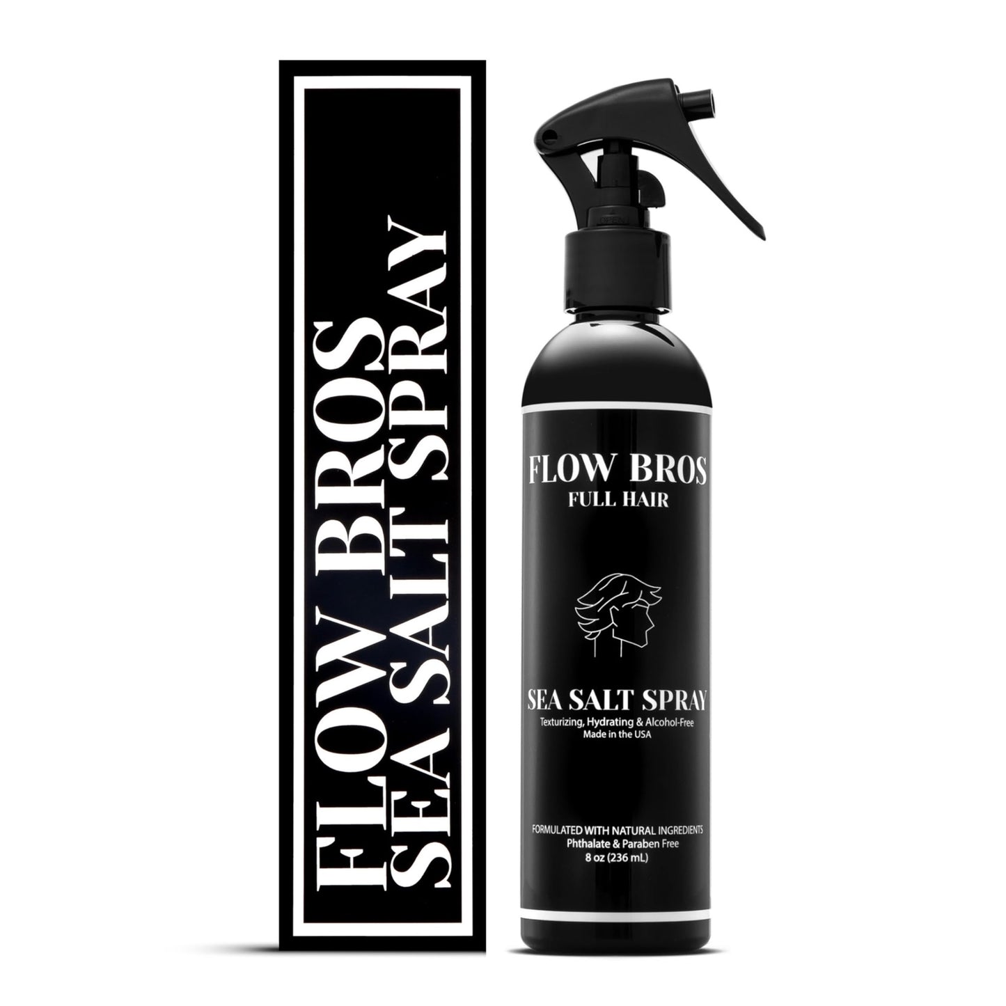 Flow Bros Sea Salt Hair Spray – Volumizing & Texturizing with Vitamin B5 & Amaranth Seed Extract, Alcohol & Paraben Free, 8oz