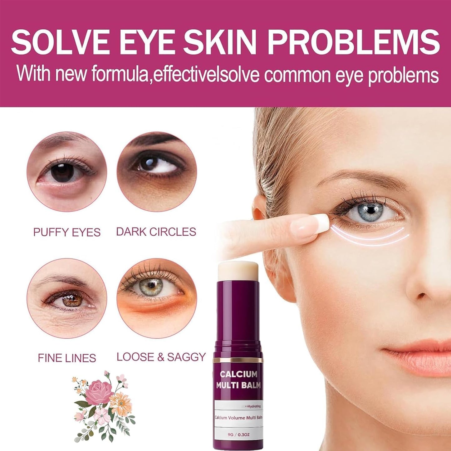 OSFRIAGE Calcium Multi Balm 2PCS – Collagen Moisturizing Stick for Eyes, Neck & Face, Intensive Repair & Hydration Cream