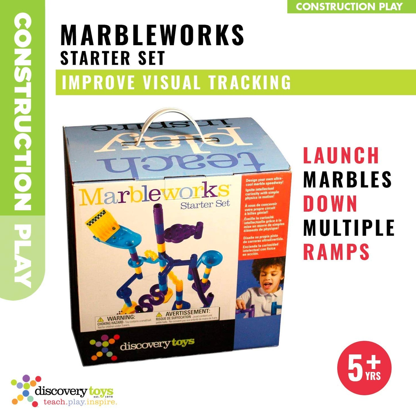 Discovery Toys MARBLEWORKS Marble Run Starter Set – STEM Educational Building Blocks for Kids 5+ | Hands-On Learning & Skill Development