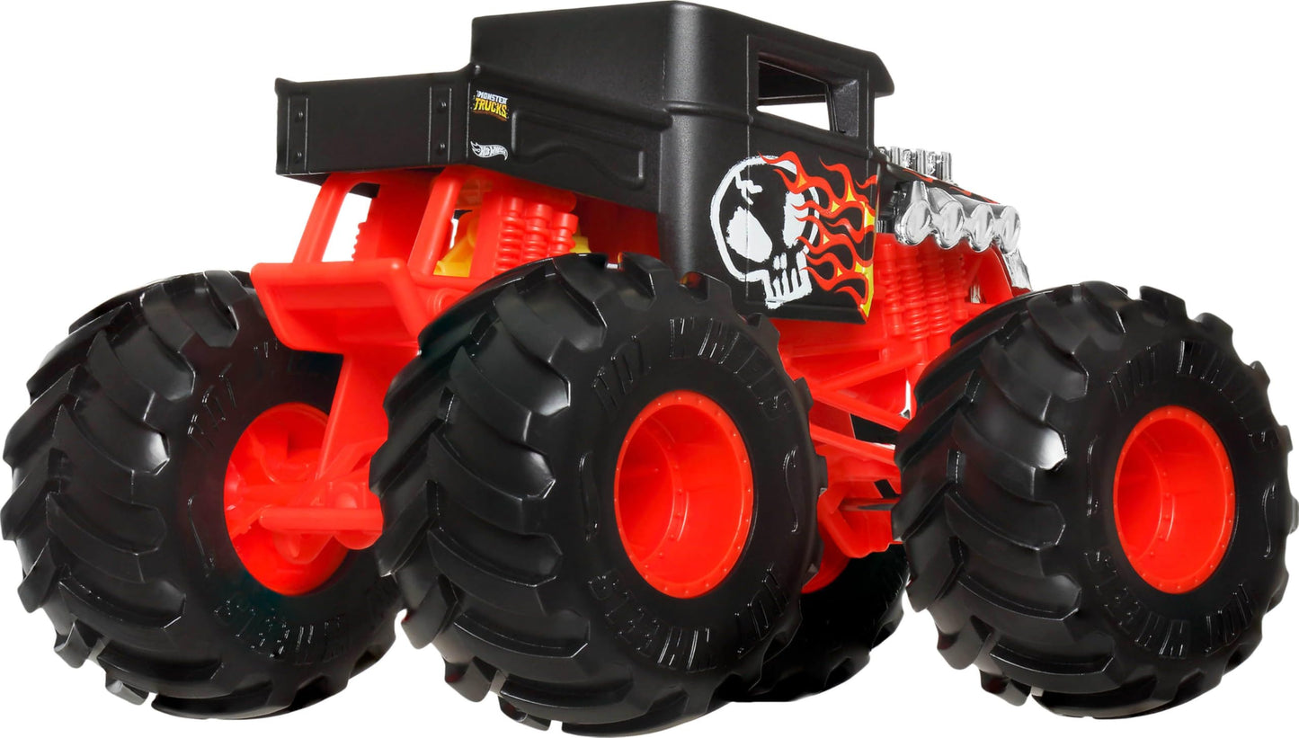 Hot Wheels Monster Trucks, Oversized Monster Truck, 1:24 Scale Die-Cast Toy Truck with Giant Wheels and Cool Designs