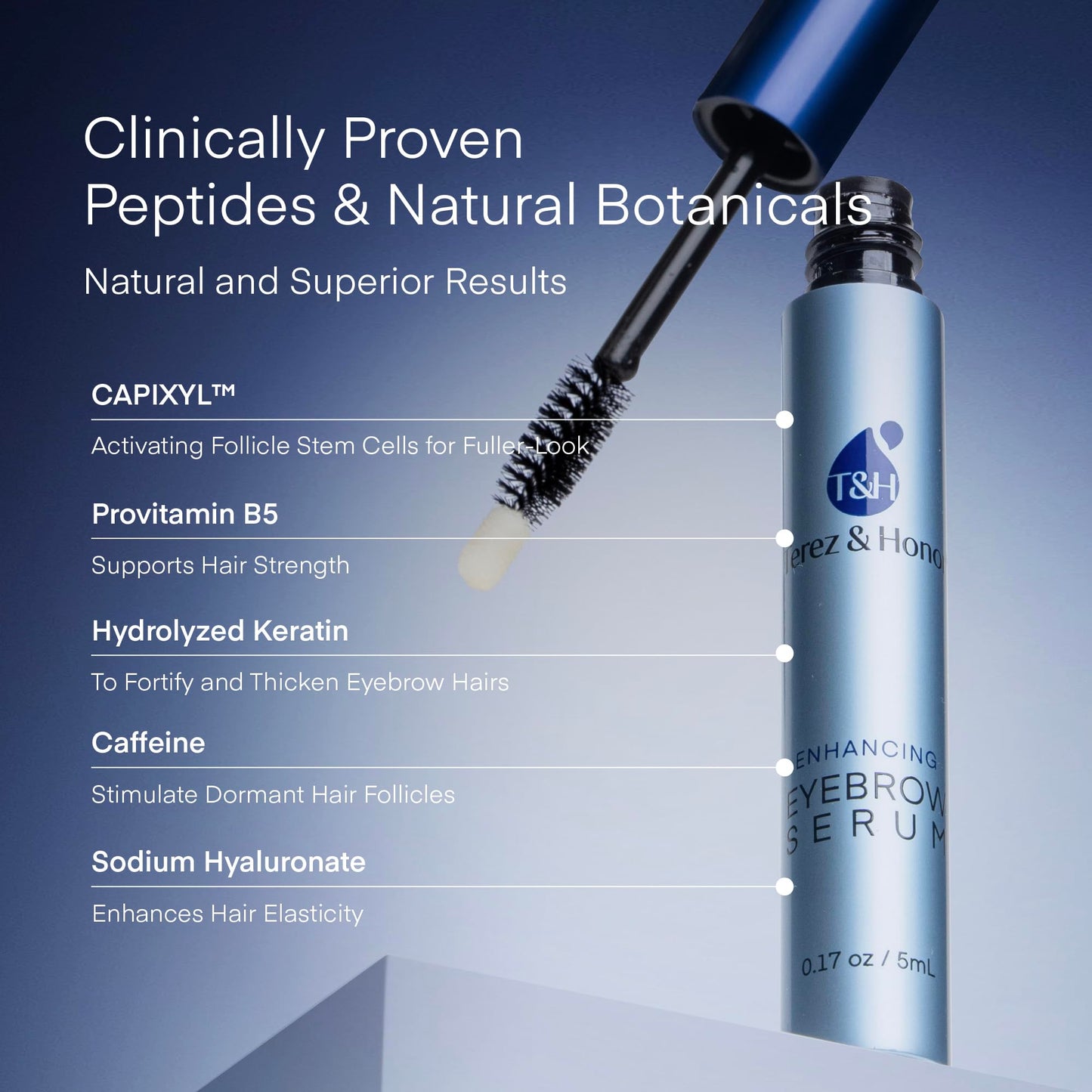 Eyebrow Growth Serum - Natural Eyebrow Serum and Enhancer for Thicker Brows and Grow Bows Faster, Longer, Fuller - 5mL