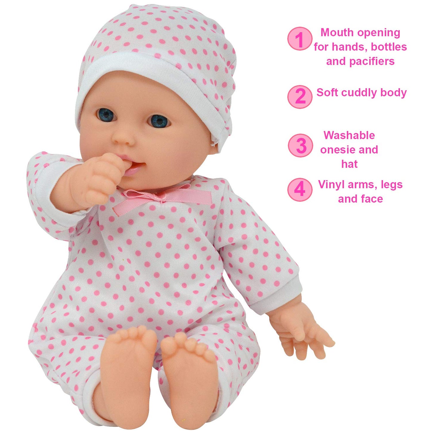 11 inch Soft Body Boy Baby Doll in Gift Box - Doll Pacifier Included -Toy Dolls for Boys and Toddlers (Caucasian)