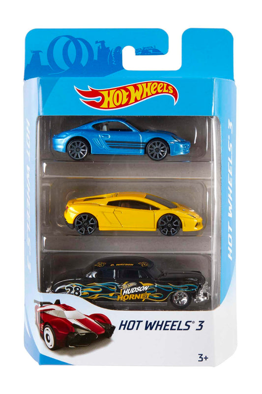 Hot Wheels 3-Car Pack | 1:64 Scale Sports Cars Multipack, Instant Starter Set with Rolling Wheels for Kids 3+
