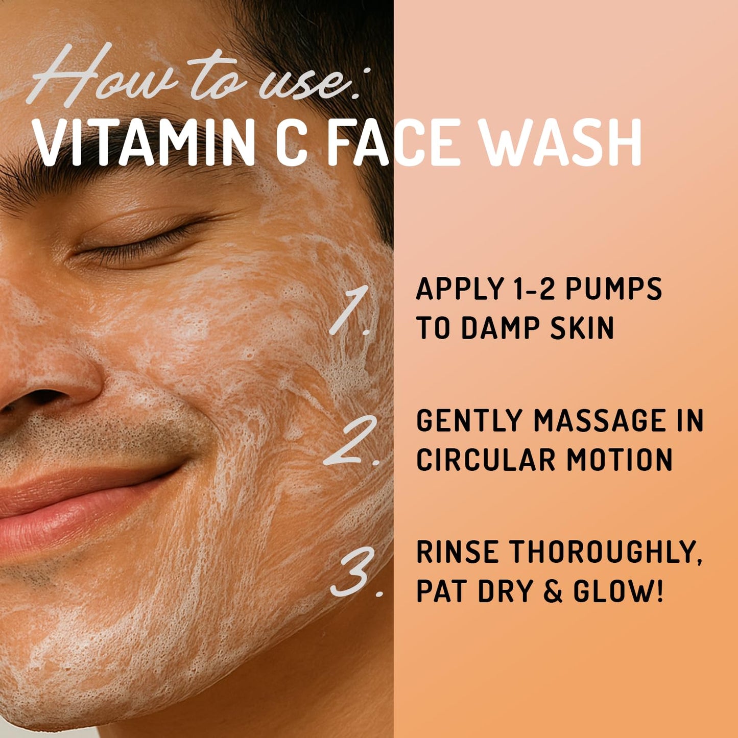 Vitamin C Face Cleanser 8 oz – Gentle Gel for Uneven Skin, Age Spots & Fine Lines, with Aloe Vera, Green Tea & Ginseng