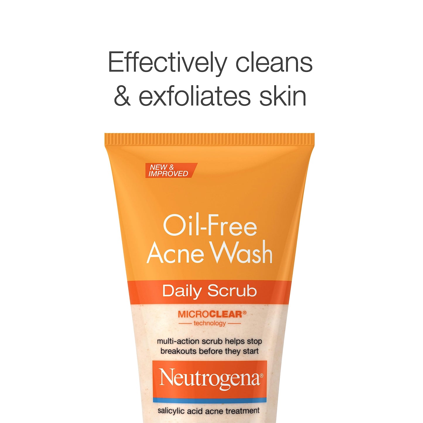Neutrogena Oil-Free Acne Face Wash, 2% Salicylic Acid Daily Scrub & Treatment for Oily, Acne-Prone Skin, 4.2 fl. oz