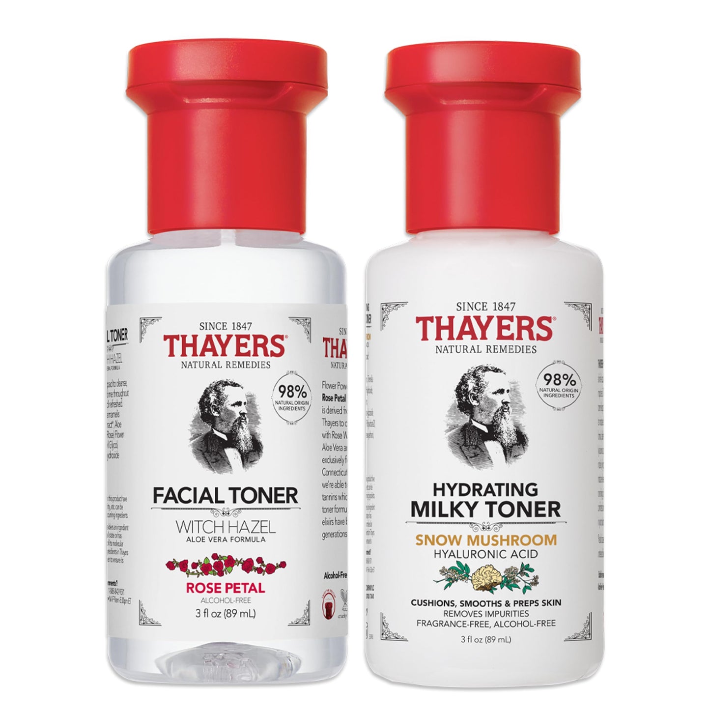 Thayers Purify & Hydrate Skin Care Set, Includes Rose Petal Facial Toner to Reduce Pores and Hydrating Milky Toner for 48H Hydration, 1 Skin Care Kit