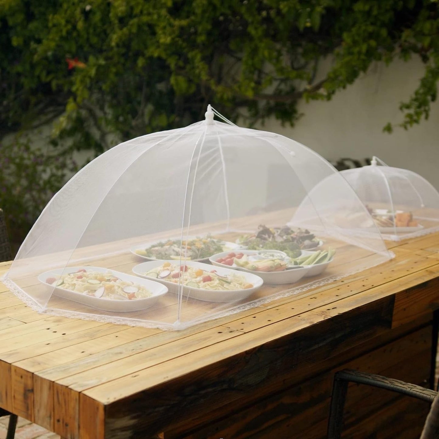 Simply Genius 6-Pack Pop-Up Mesh Food Covers – 17x17” Collapsible Umbrella Tents for Outdoor Parties, Picnics & BBQs