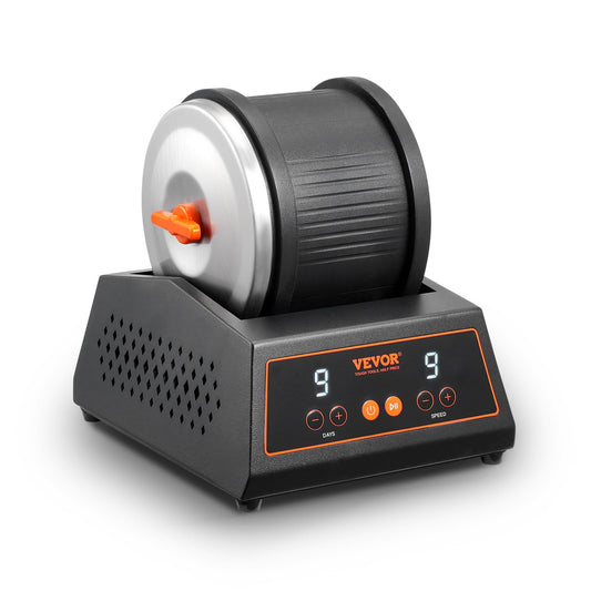 VEVOR 4 lbs Rock Tumbler Machine – 9-Speed Stone Polisher with 9-Day Timer, Direct Drive Motor, Cold-Rolled Steel, for Kids & Adults