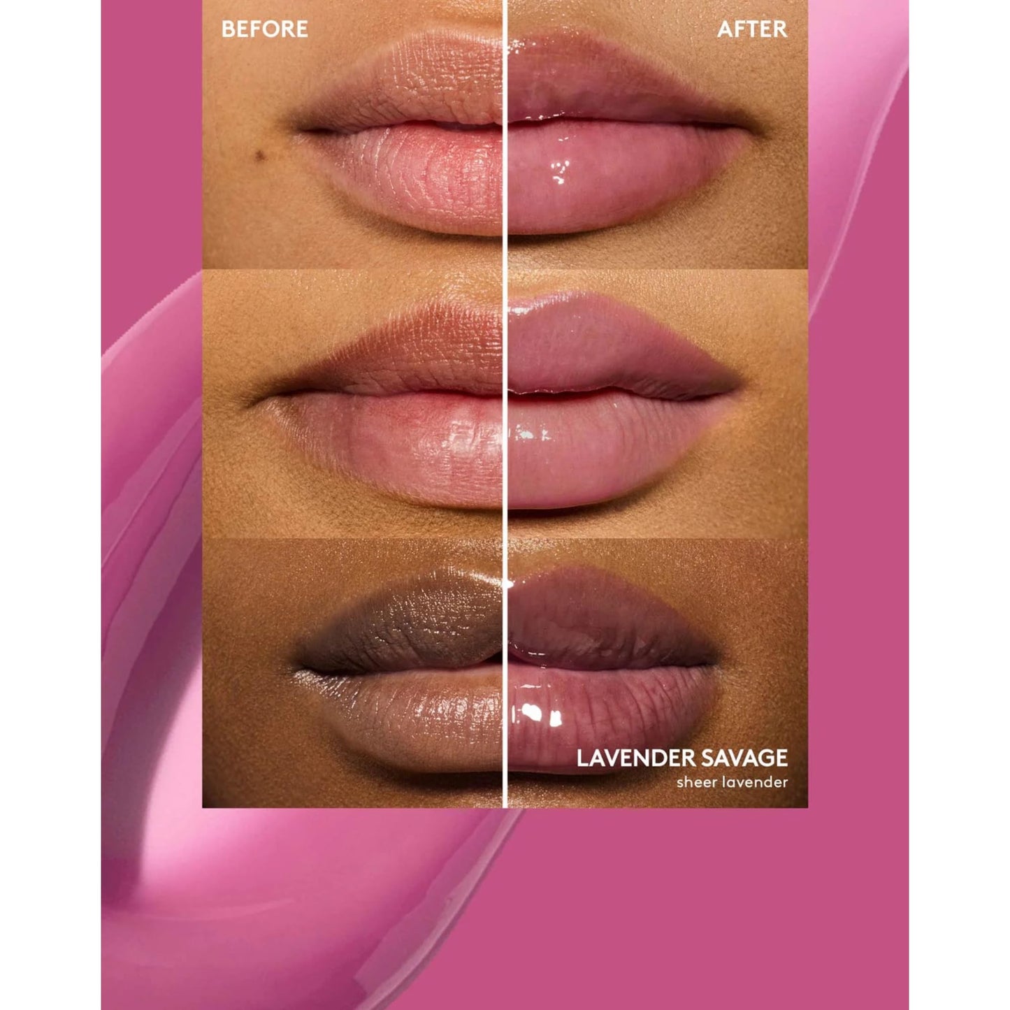 FENTY BEAUTY Gloss Bomb Heat Universal Lip Luminizer and Plumper 9mL (Lavender Savage 06 (HEAT), 9mL)