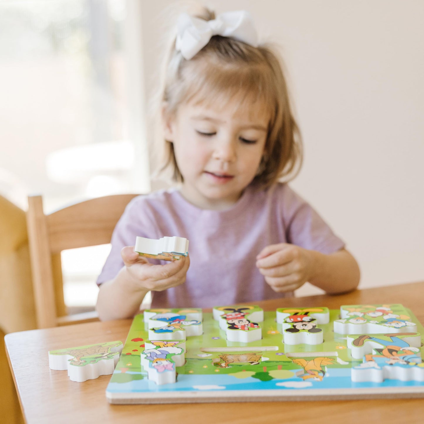 Melissa & Doug Disney Mickey Mouse Wooden Chunky Puzzle – 8-Piece Disney Character Puzzle for Toddlers and Kids Ages 2+