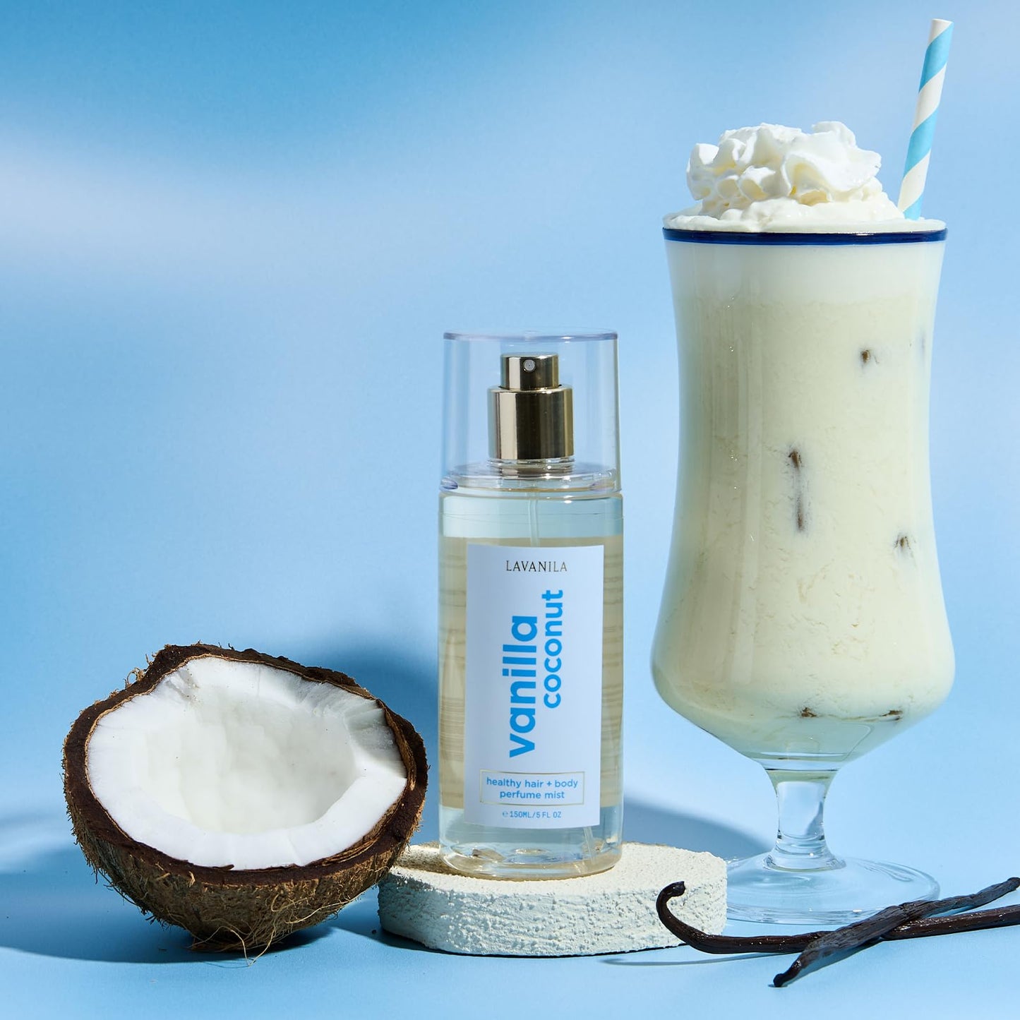 LAVANILA Vanilla Coconut Healthy Hair & Body Perfume Mist 5 Fl Oz | Sweet Tropical Scent with Jojoba Oil, Madagascar Vanilla & Tiare Flower