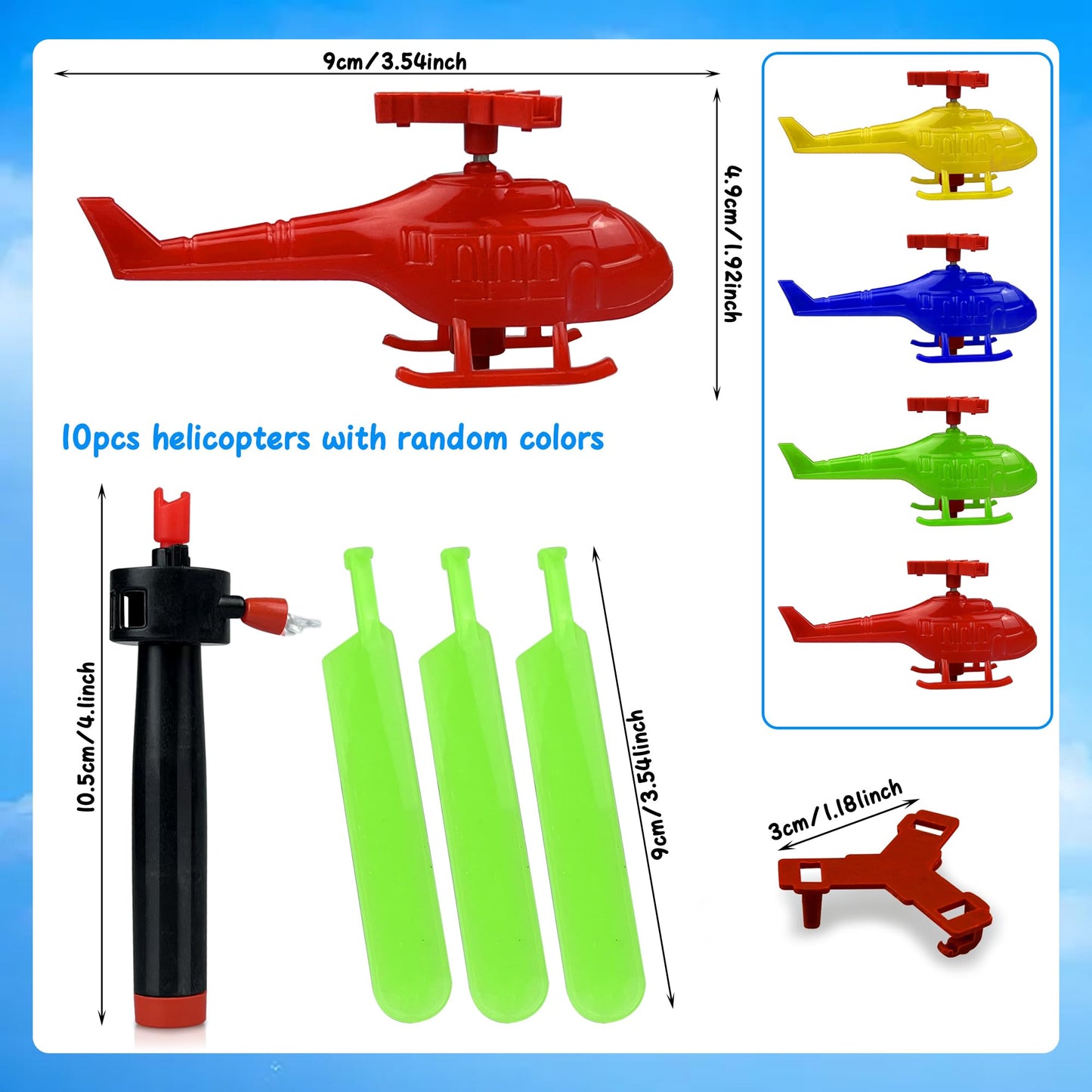 XIPEGPA 10PCS Flying Helicopter Planes Toys, 360° Rotating Airplanes for Kids, Goodie Bag Stuffers, Classroom Prizes, Bulk Party Favors