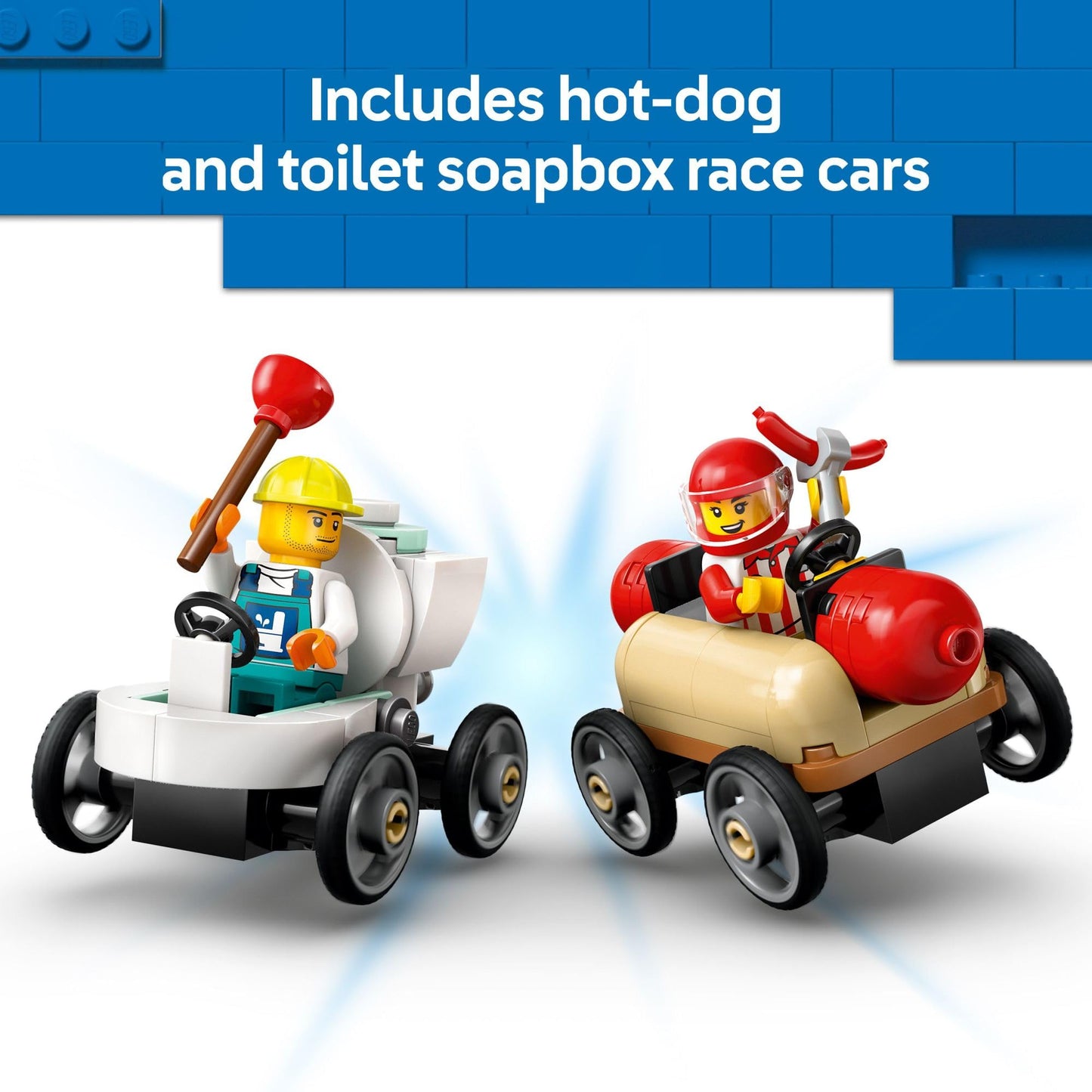 LEGO City No Limits Race Car Ramp Toy for Kids 6+ – Buildable Ramp with 2 Cars & 4 Minifigures, Racing Fun Gift Set 60460