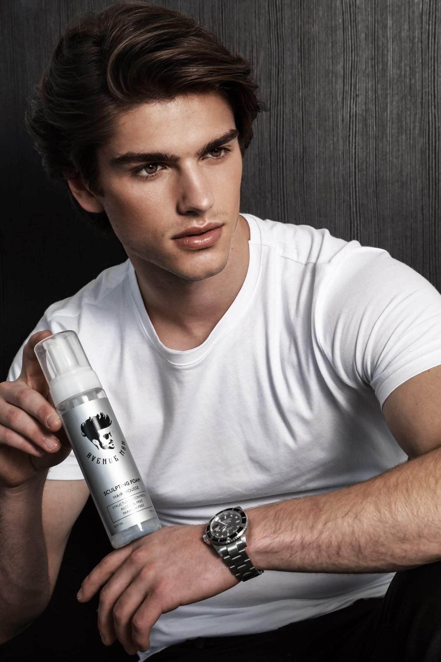 Avenue Man Sculpting Foam for Men 7 Oz – Firm Hold Hair Mousse for Frizz Control & Long-Lasting Lift – No Crunch, Clean Texture Styling Product