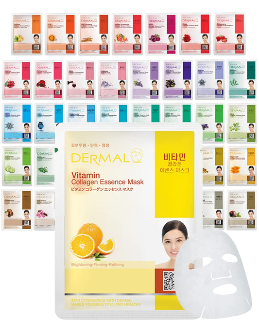 DERMAL 39 Korean Facial Mask Combo Pack – Premium K-Beauty Sheet Masks, Trusted 20+ Years, Daily Skincare, Best Value