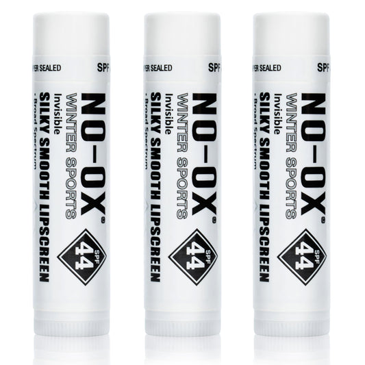 NO-OX Sunscreen Lip Balm | SPF 44 | Vegan, Untinted, Vanilla Flavor | Vitamin E | Broad Spectrum Sunscreen for Lips | 3 Pack