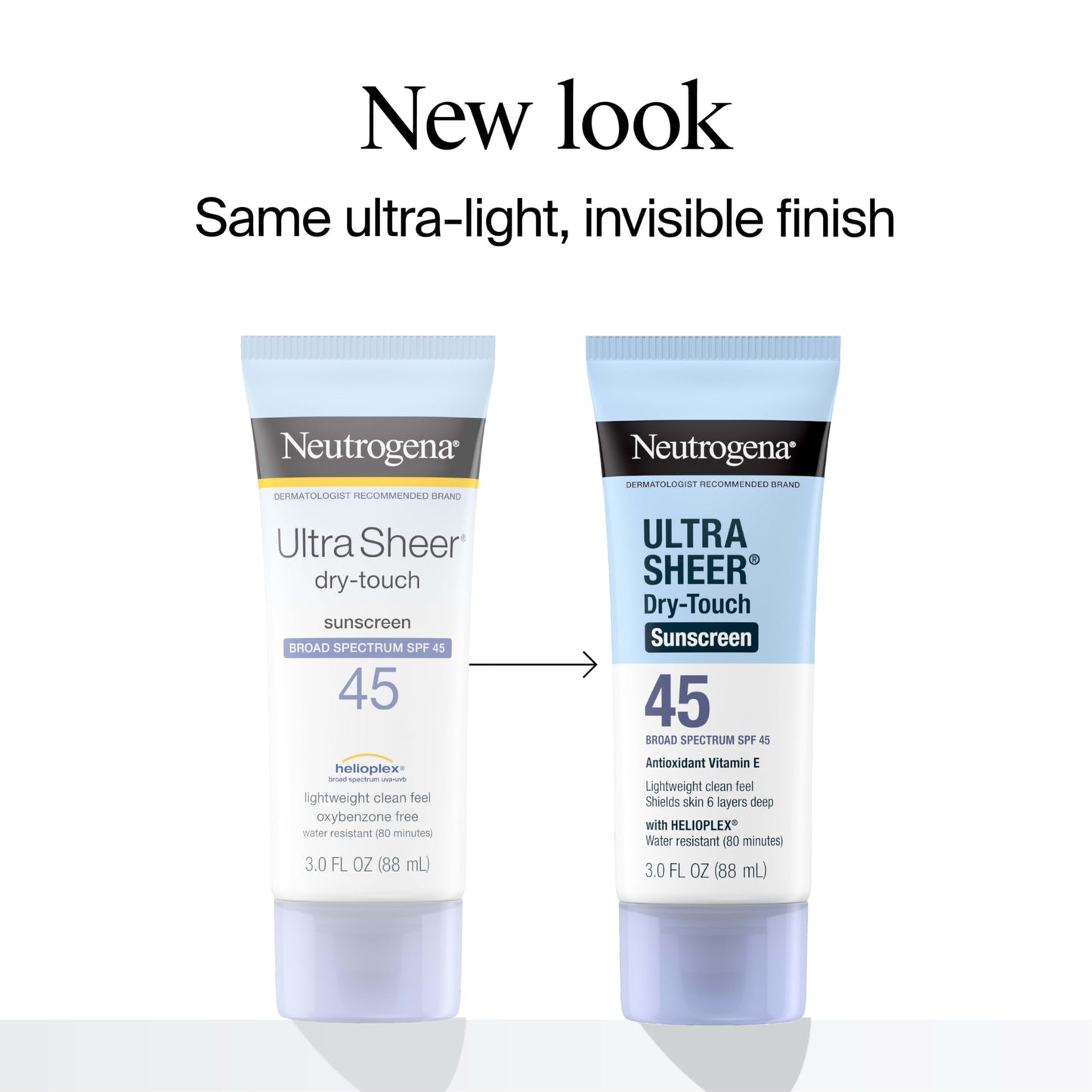 Neutrogena Ultra Sheer Dry-Touch SPF 45 Sunscreen, Face & Body Sunblock, Lightweight, Non-Greasy, Water Resistant, Travel Size, 3 fl oz, 2 Pack
