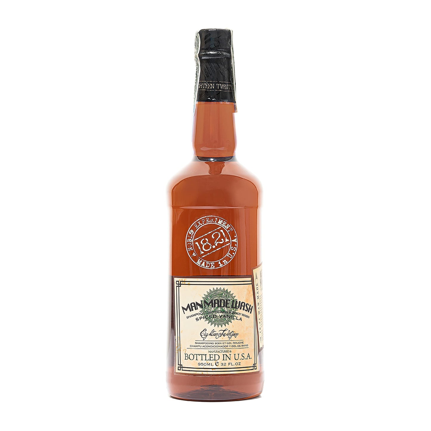 18.21 Man Made 3-in-1 Body Wash, Shampoo & Conditioner for Men | Spiced Vanilla Scent | Strengthens & Moisturizes Hair & Skin | 32 oz