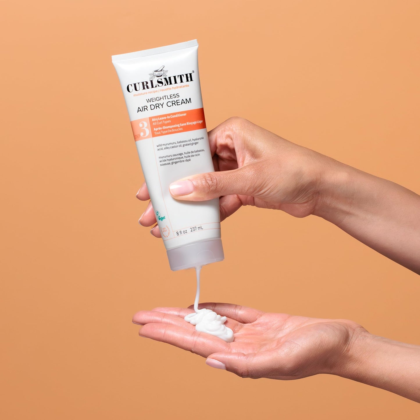 CURLSMITH - Weightless Air Dry Cream - Vegan Leave-In Conditioner for Any Hair Type, Smooths Hair (8 fl oz)