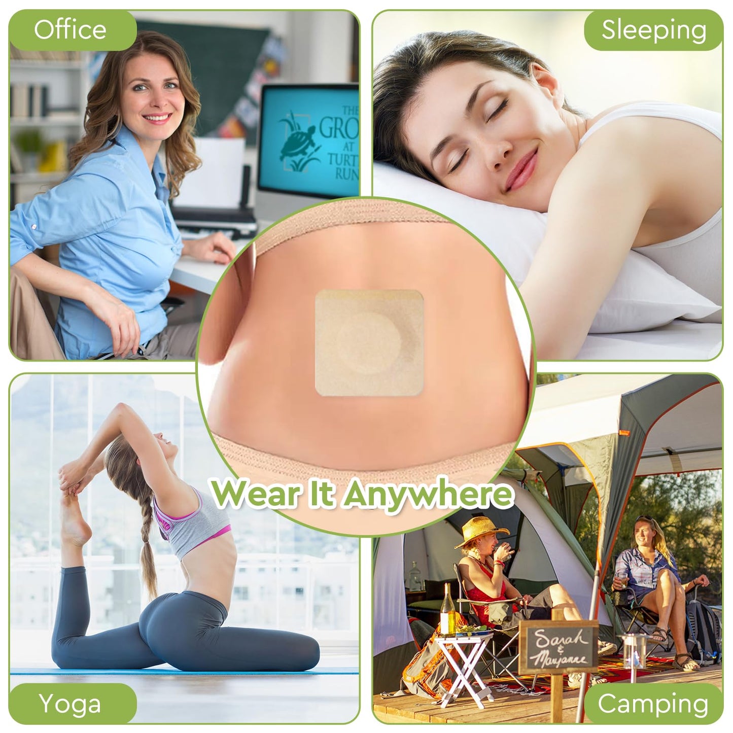 STFOCE 10pcs Disposable Castor Oil Pack Wraps – Organic Cotton, Self-Adhesive, Highly Absorbent, No Leak, Portable, Khaki