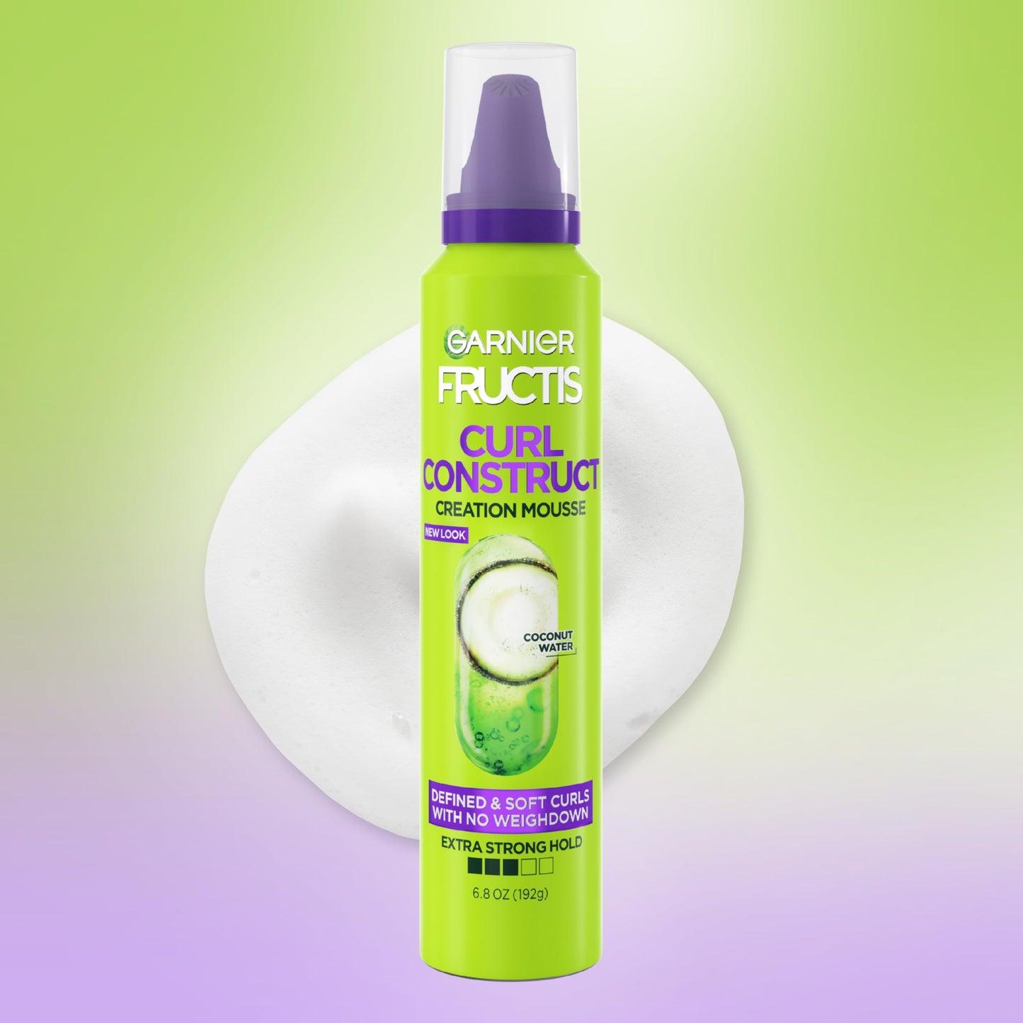 Garnier Fructis Style Curl Construct Creation Mousse, 6.8 Oz, 1 Count (Packaging May Vary)