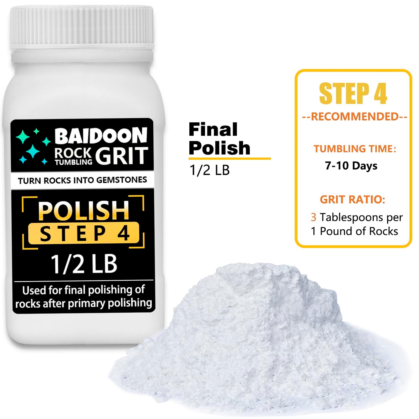 6-in-1 Rock Tumbler Kit – 4-Step Grit, Ceramic Refill, 9 Rocks, Polish & Accessories for Complete Rock Tumbling Fun