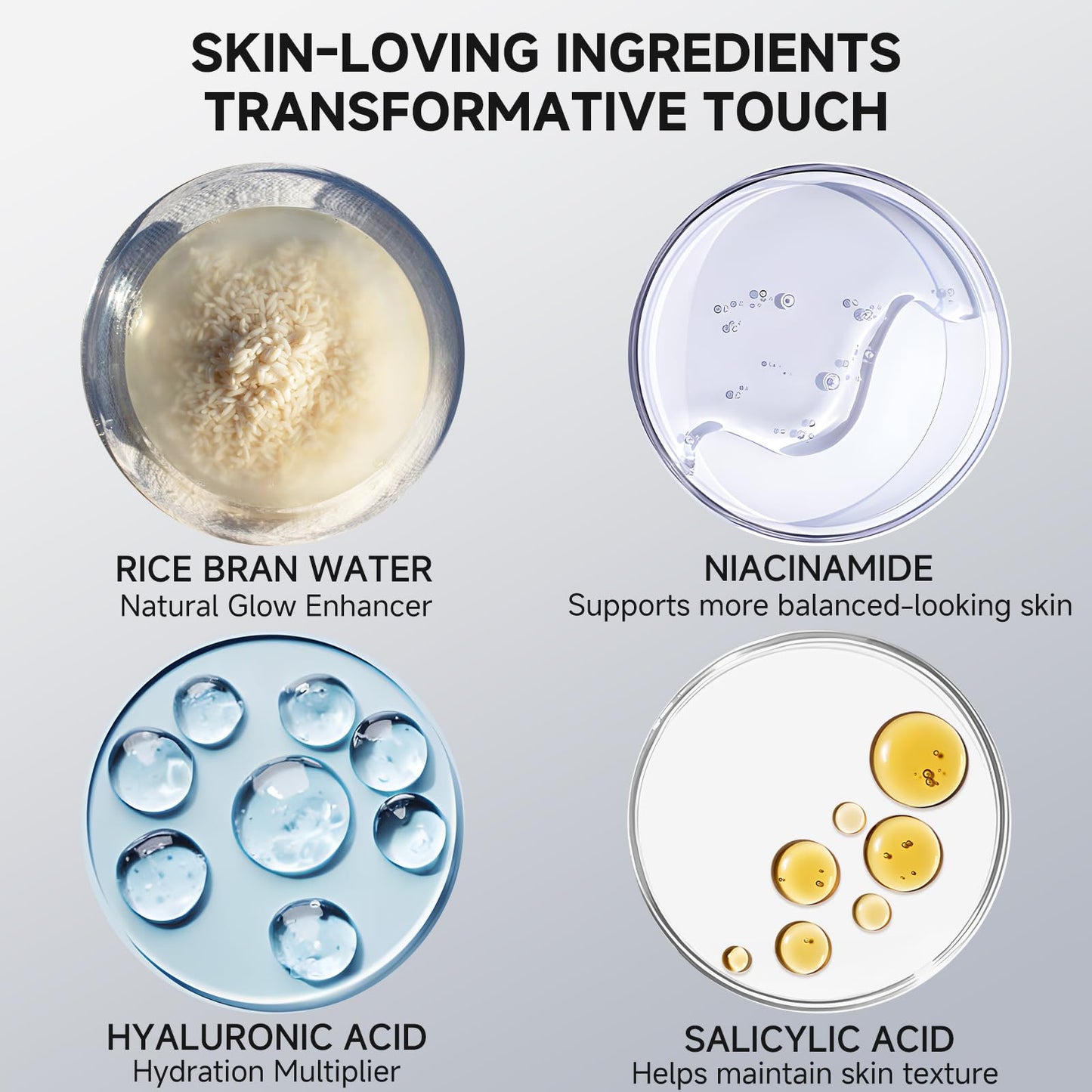 Glow Rice Exfoliant Ampoule Duo – Gentle Face & Body Peel, Hydrating Lightweight Serum & Cream, Soft Exfoliating Skin Scrub, 5.4 fl oz