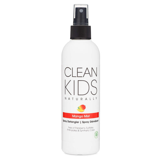 Clean Kids Naturally Mango Mist Spray Detangler, EWG Verified (8 Fl oz)