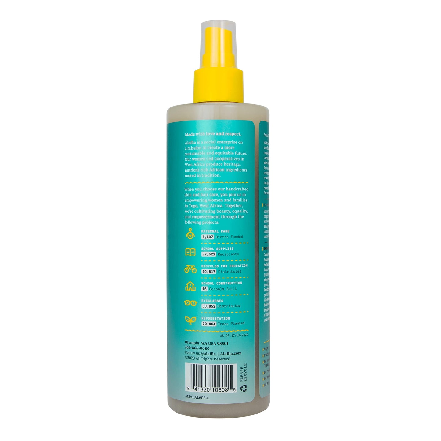 Alaffia Beautiful Curls Curl Enhance Refresher Spray | For Wavy to Curly Hair | Shea Butter, Calendula & Aloe | Sulfate-Free, 12 Fl Oz