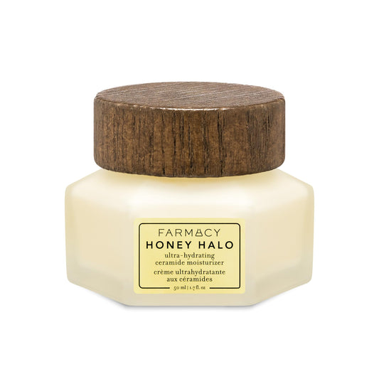 Farmacy Honey Halo Ceramide Face Moisturizer – Hydrating, Soothing & Plumping for Dry Skin with Buckwheat Honey, 50ml