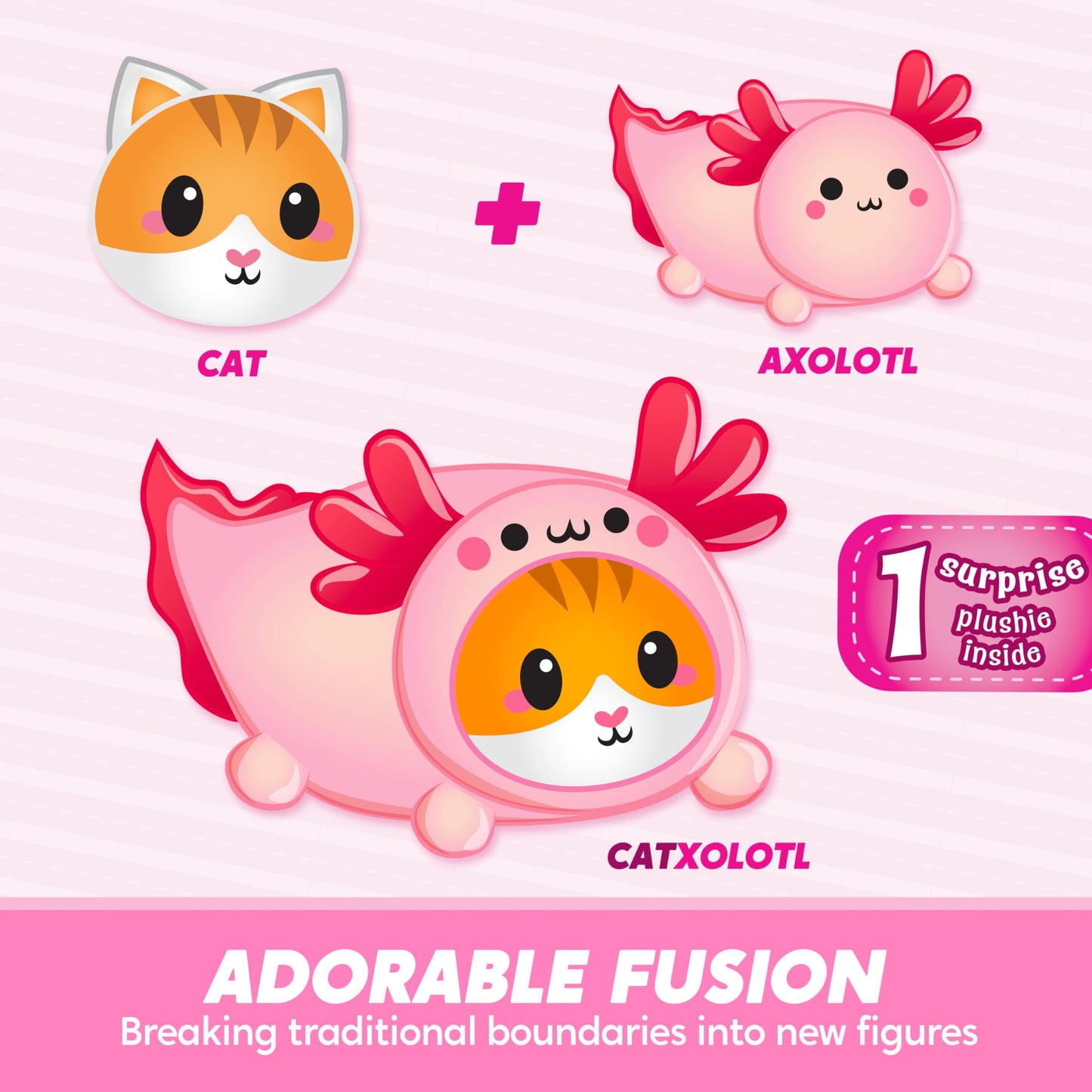 JOYIN 11" Axolotl Plush Toy – Cute Kawaii Cat Plushie, Soft Stuffed Animal Pillow for Kids & Adults, Birthday & Christmas Gift