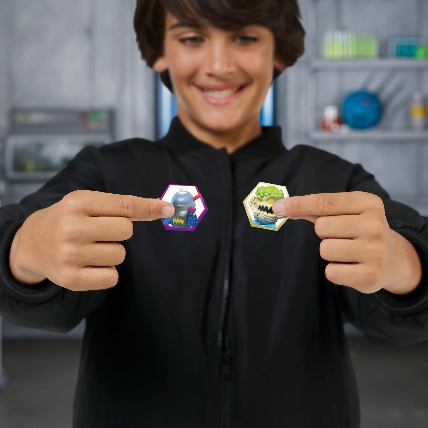 MRBEAST LAB Swarms Series 3 Hyper Fusion 6-Pack – Includes 6 Micro Beasts, 6 Stickers & 2 Stackable Fusion Caps