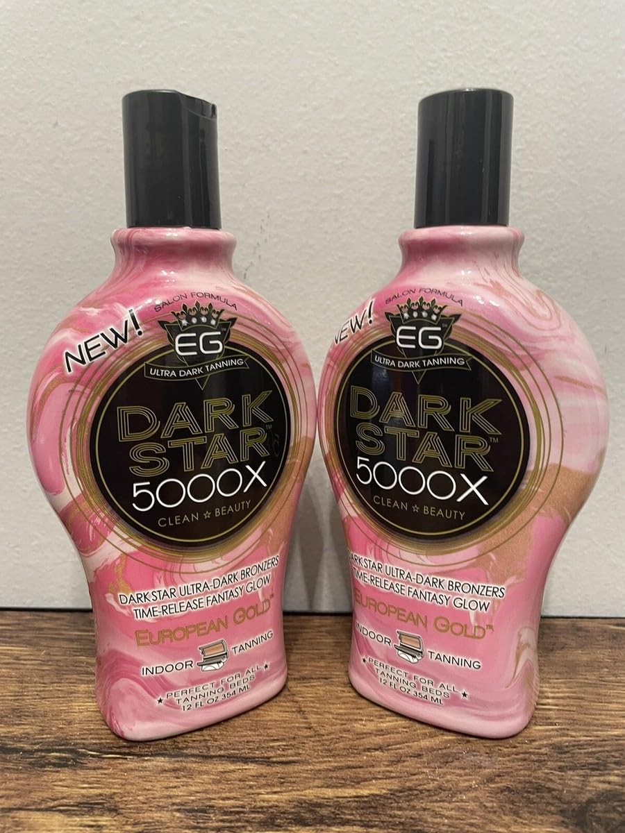 European Gold Dark Star 5000X Indoor Tanning Lotion for Tanning beds, 12 fl oz