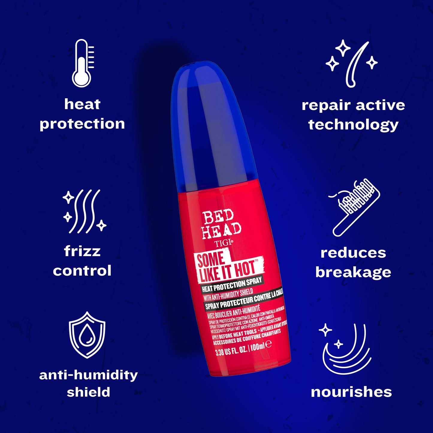 TIGI Bed Head Some Like It Hot Heat Protection Spray for Heat Styling 3.38 fl oz