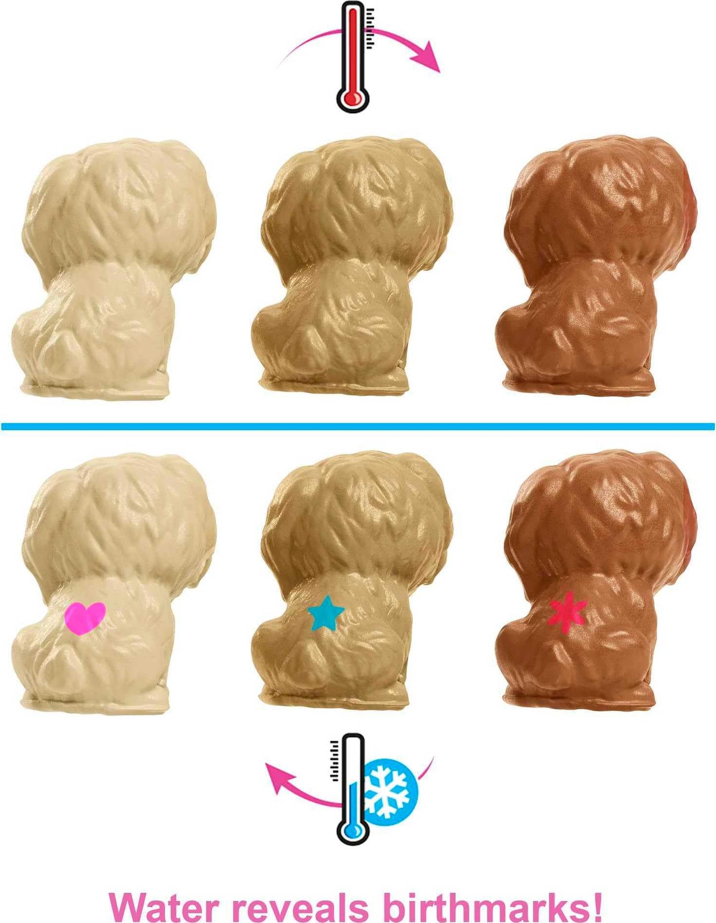 Barbie Doll & Pets Set, Blonde with Mommy Dog, 3 Newborn Puppies with Color-Change Feature & Pet Accessories