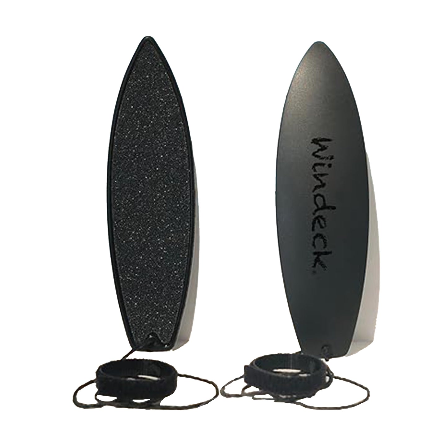 Windeck Stealth Black Finger Surfboard – Mini Handboard with Grip Tape & Leash for Air Tricks, Car Window Wind Riding, Kids & Skaters