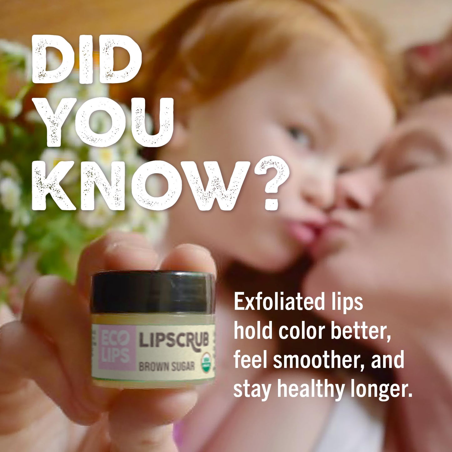 Eco Lips Lip Sugar Scrub 4-Pack, 100% Organic Lip Care, Exfoliates & Moisturizes with Sugar & Coconut Oil, 4 x 0.25oz Jars