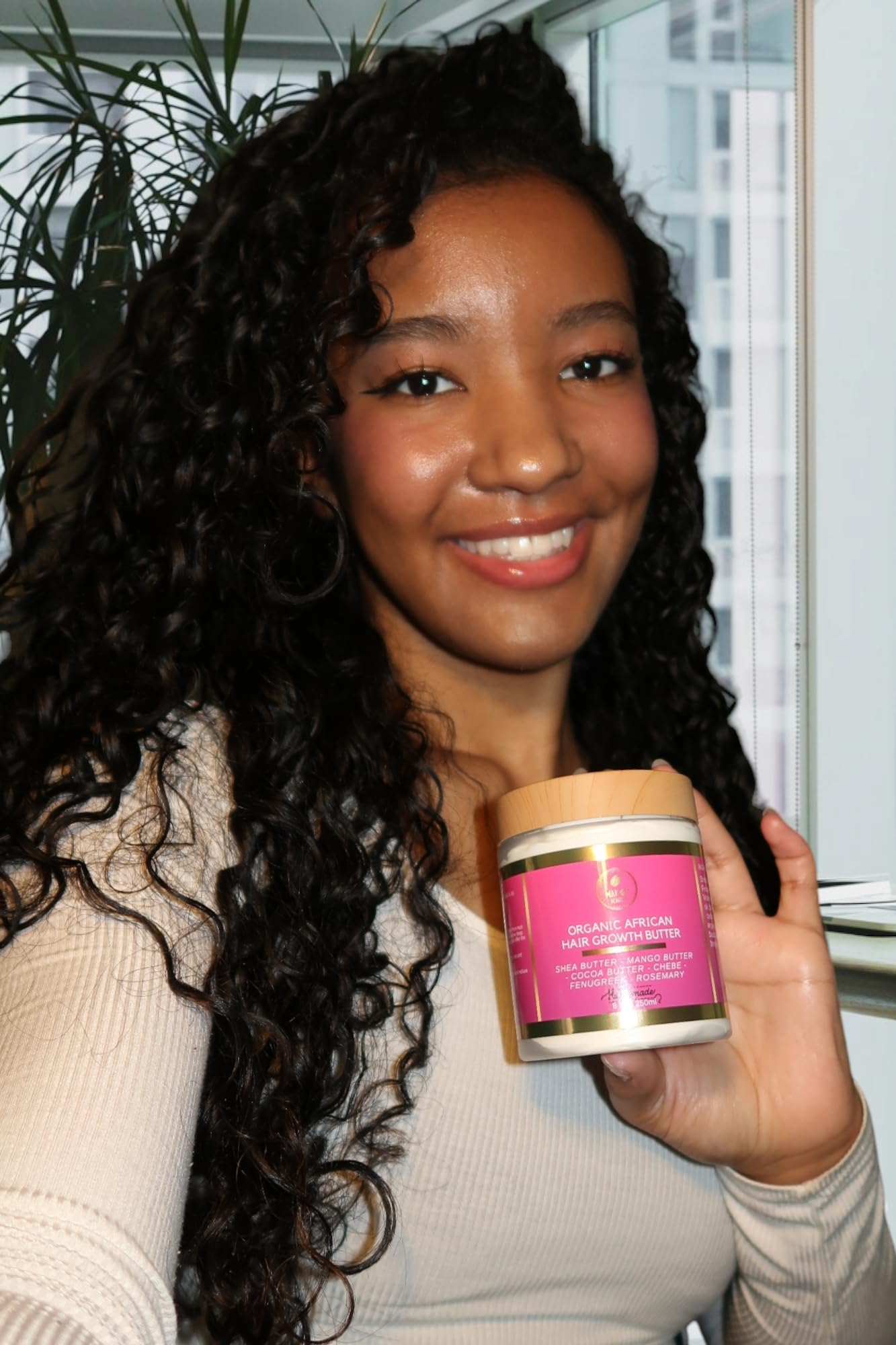 Chebe Hair Growth and Thickening Butter - Ayurvedic Deep Conditioner with Shea, Cocoa, Mango Butter, Fenugreek, and Rosemary for All Hair Types, 8 oz