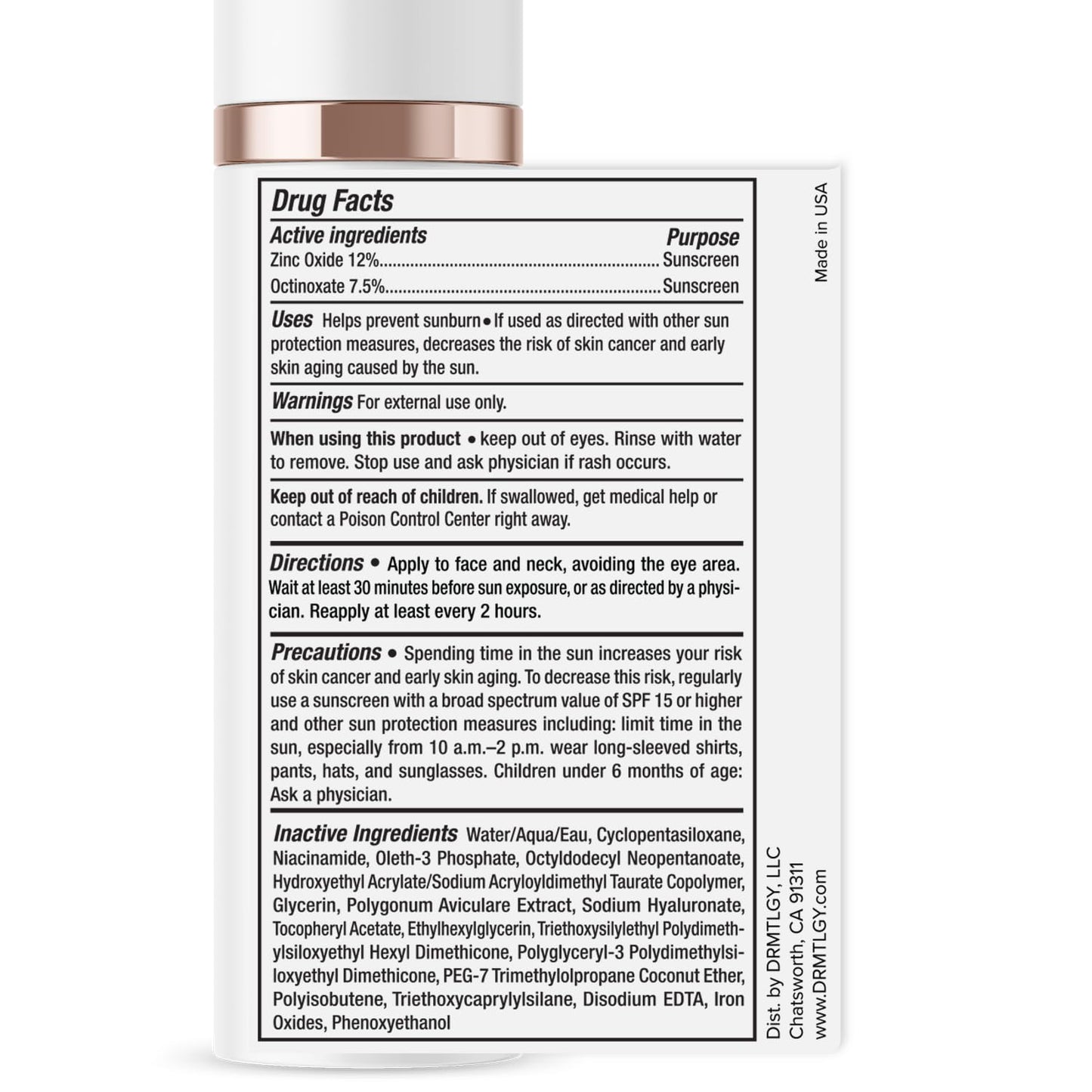 DRMTLGY Anti-Aging Tinted Moisturizer SPF 46 – Sheer Sunscreen & Lightweight Makeup, Hydrating Face Moisturizer, 1.7 oz