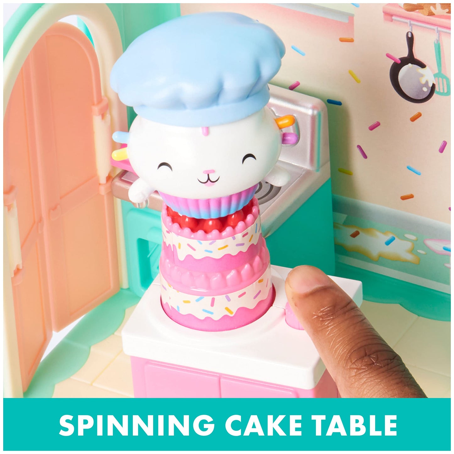 Gabby’s Dollhouse, Bakey with Cakey Kitchen with Figure and 3 Accessories, 3 Furniture and 2 Deliveries, Kids Toys for Ages 3 and up