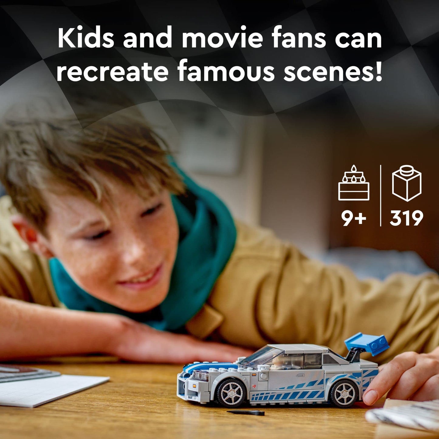 LEGO Speed Champions 2 Fast 2 Furious Nissan Skyline GT-R R34 Race Car Model Kit with Minifigure, Ages 9+, 2023 Set 76917