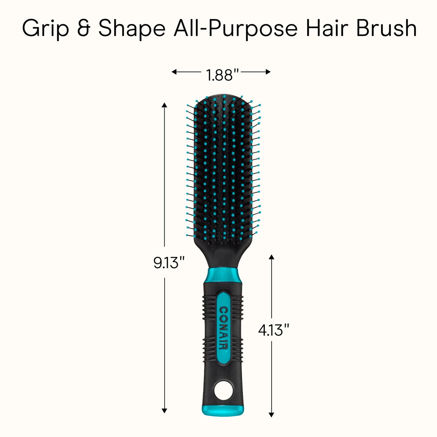 Conair Salon Results Detangling Hairbrush - For Men and Women, All Hair Types with Nylon Bristles