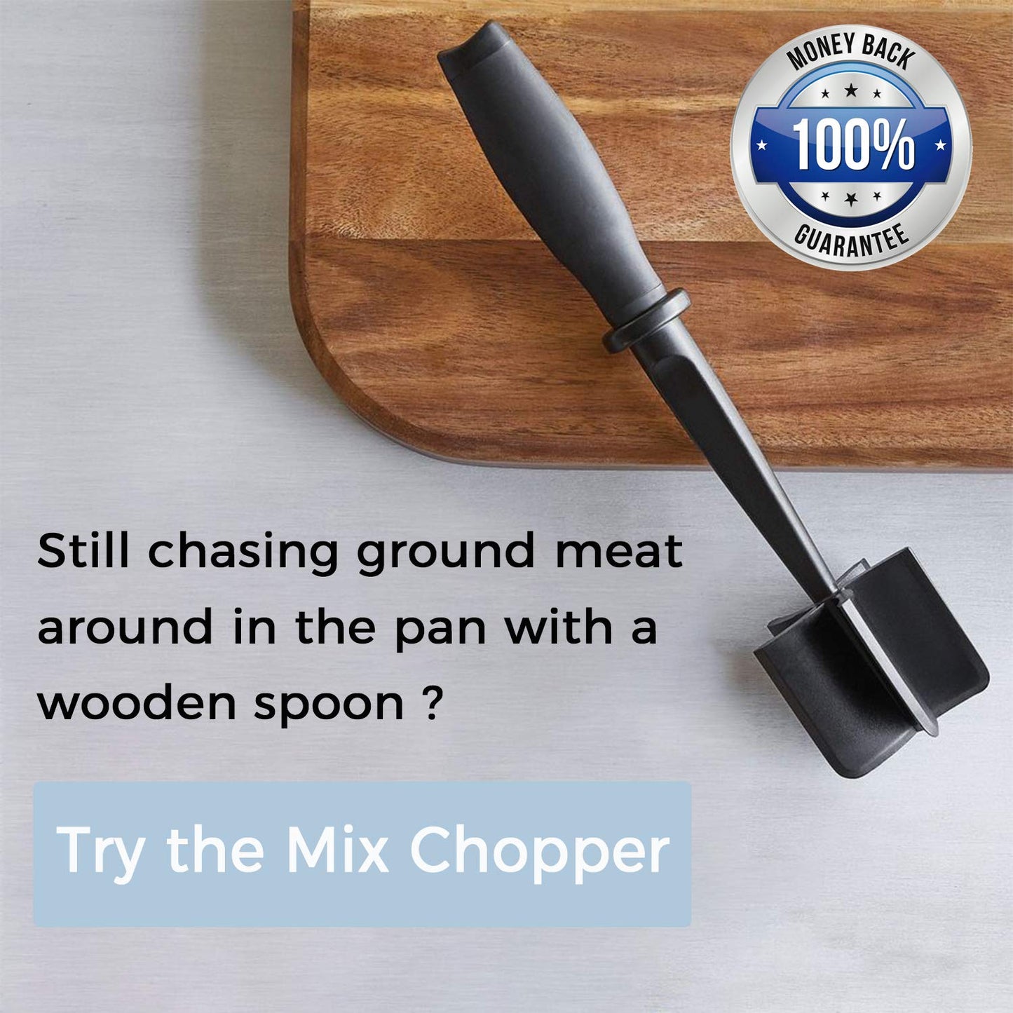 5-Blade Meat Chopper – Heat-Resistant Nylon Masher for Ground Beef, Turkey, Hamburger & More, Non-Scratch Kitchen Utensil