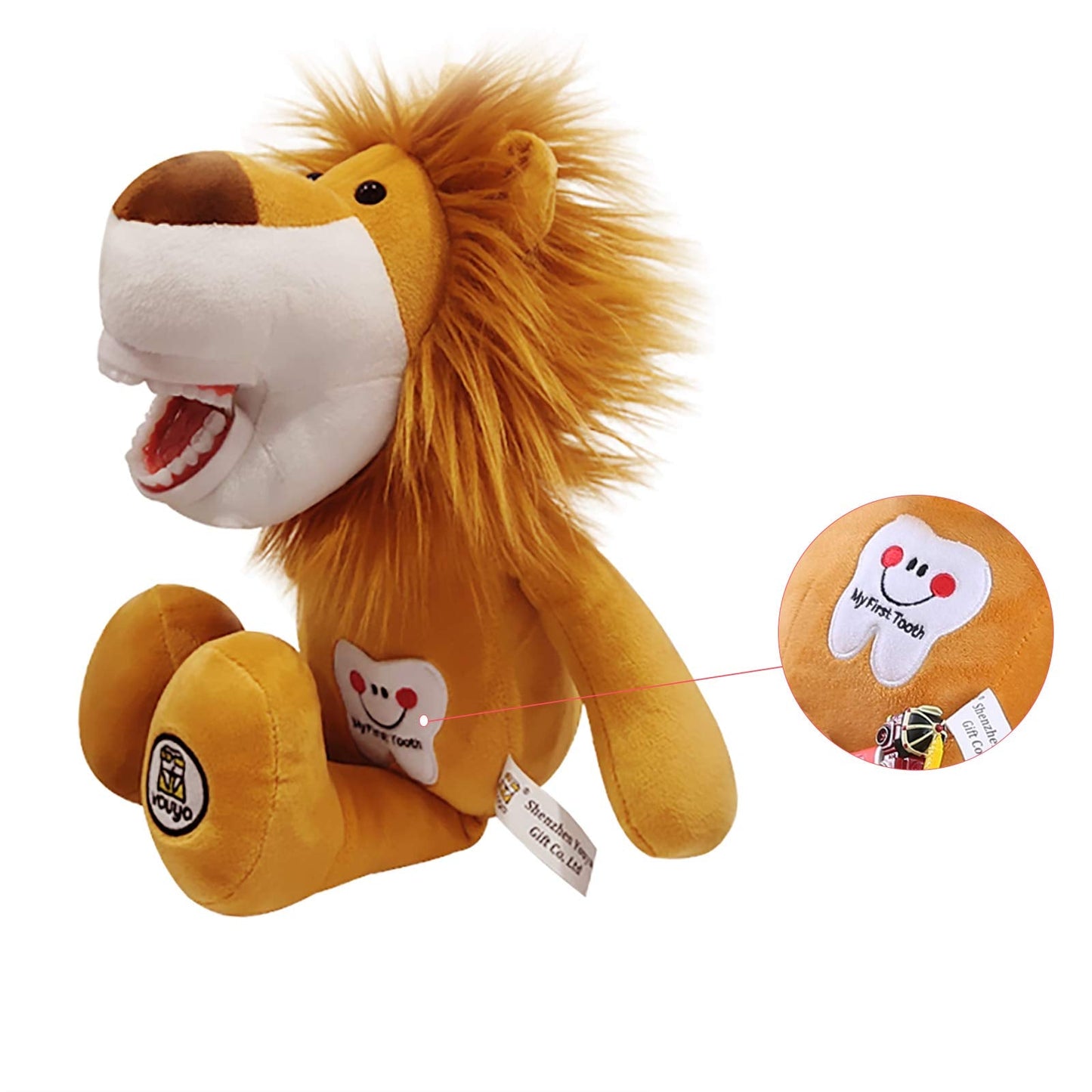 YOUYA DENTAL Tooth Fairy Plush Lion – Educational Oral Health Doll Puppet with Teeth for Kids, Boys & Girls