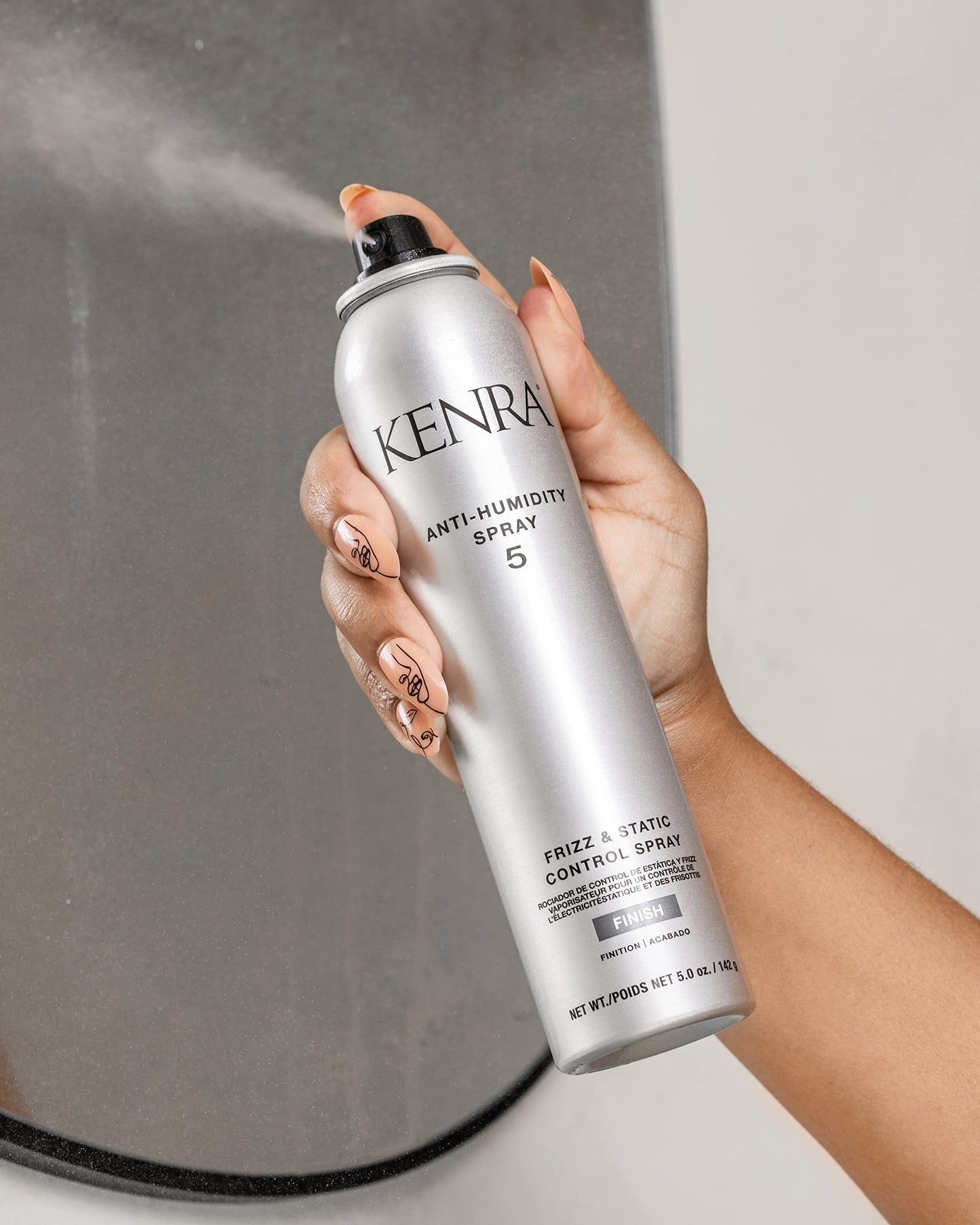 Kenra Professional Anti-Humidity Spray 5, 5oz | 72-Hour Frizz & Static Control | Lightweight, Low Hold, Thermal Protection & Humidity Defense