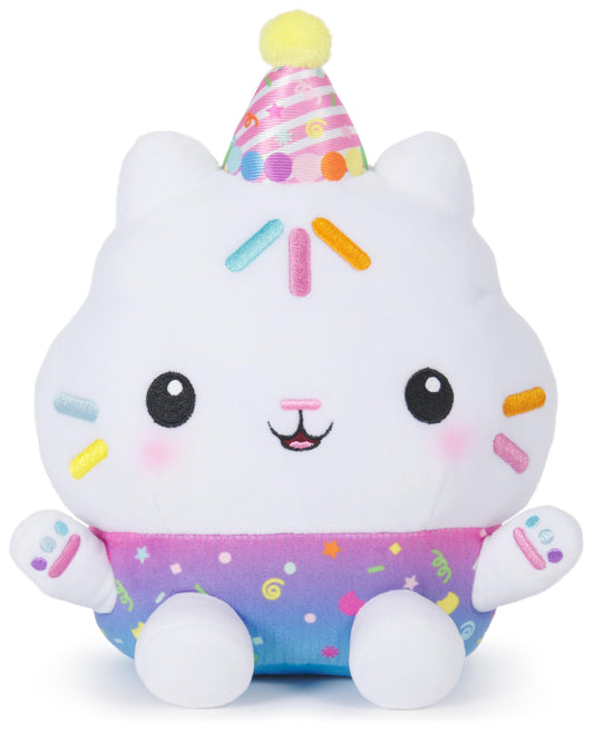Gabby’s Dollhouse Celebrations, Sprinkle Party Cakey Cat Plush, 10-Inch Interactive Stuffed Animal with Sounds, Kids Toys for Girls & Boys Ages 3+