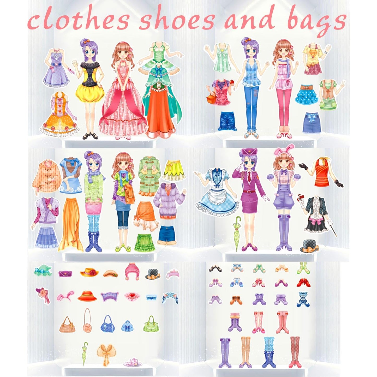 Magnetic Dress-Up Paper Doll Toys for Girls 3+, Dollhouse Magnet Clothes & Puzzles, Pretend Play, Learning & Birthday Gift Set