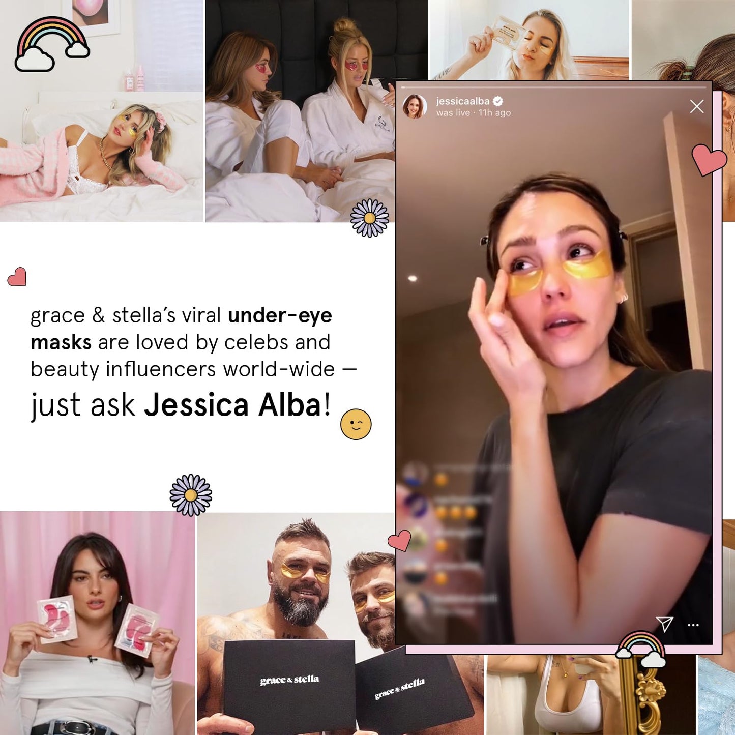 Grace & Stella Reusable Silicone Eye Patches for Dark Circles, Puffy Eyes Treatment, 1 Pair with Tin Case, Vegan & Cruelty-Free