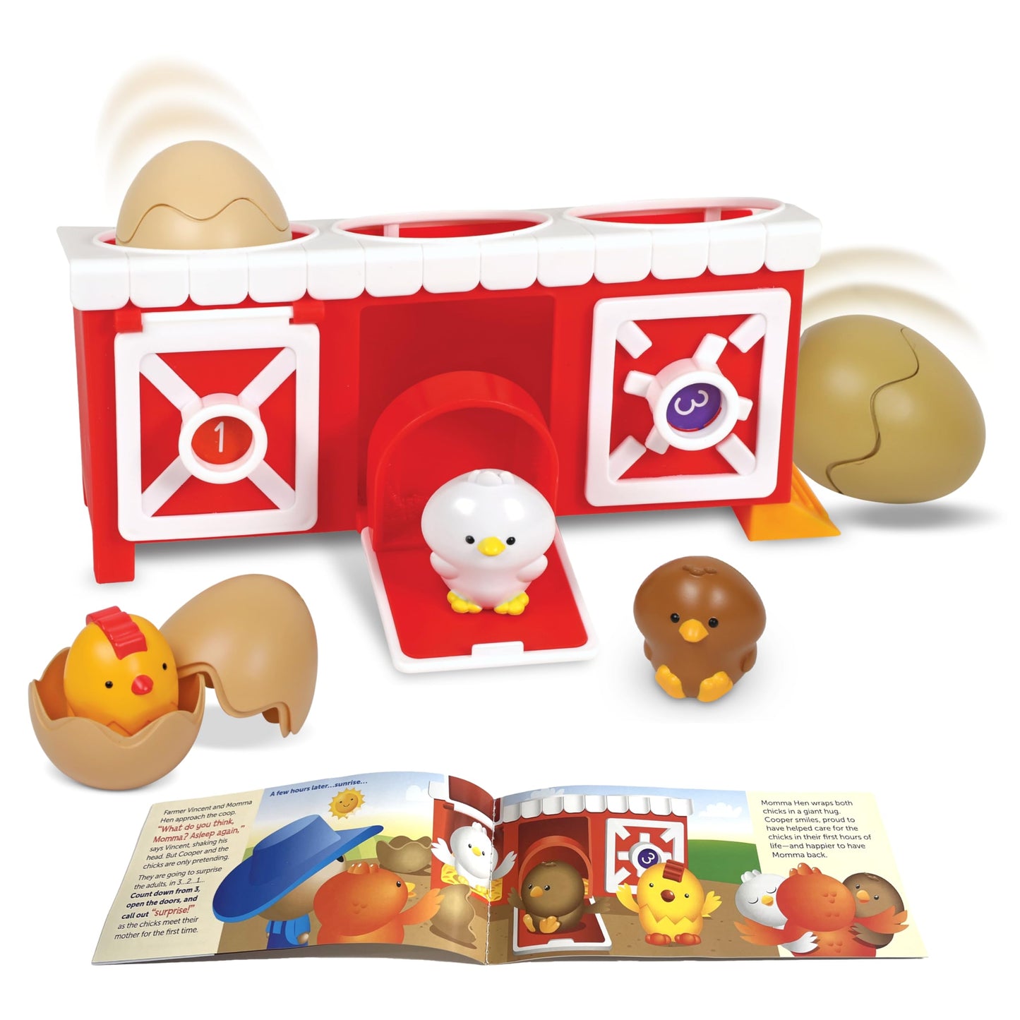 Learning Resources Peeksville Hide & Cheep Chicken Coop Toy – Farm Animals, Barn, Sensory & Manipulative Playset for Toddlers & Preschoolers
