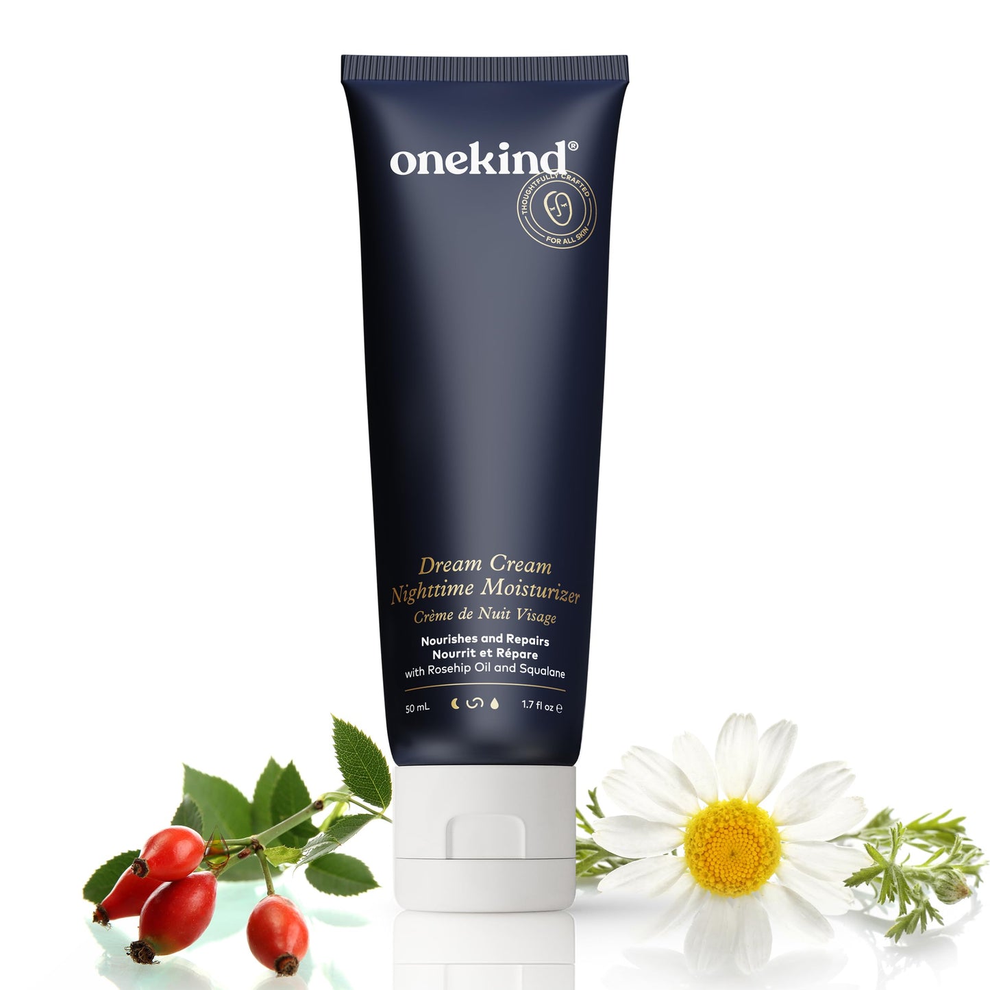 Onekind Dream Cream Night Moisturizer – Hydrating Anti-Aging Face Cream with Squalane, Rosehip & Shea Butter, Fragrance-Free, Vegan, 1.7 oz